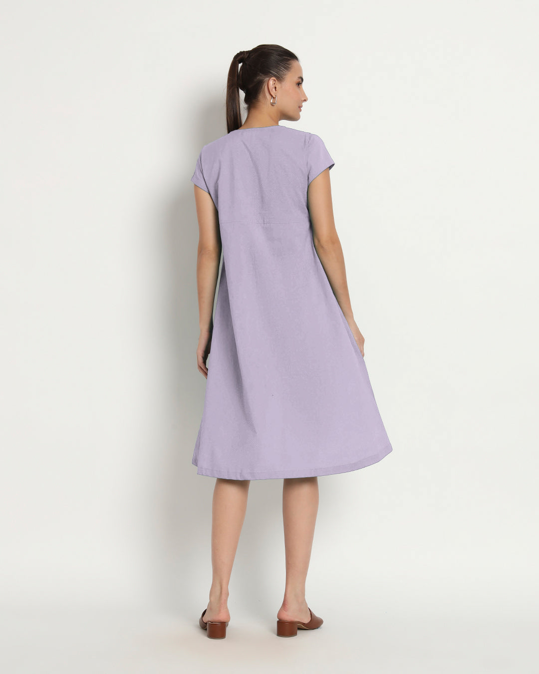 Lilac Voguish Verve V Neck Dress