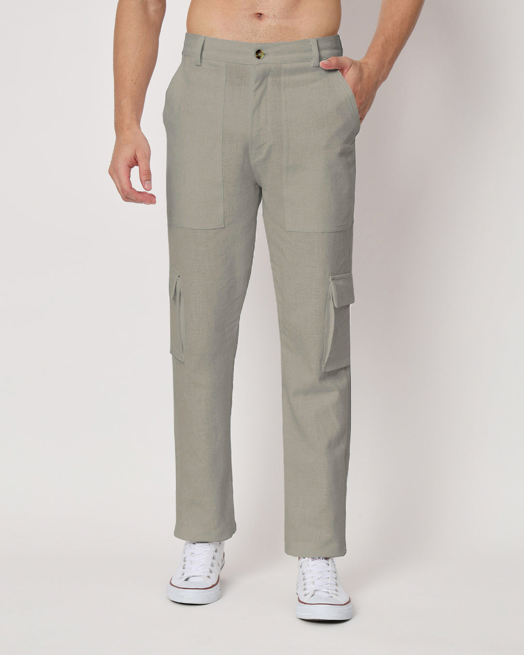 Combo: Function Flex Beige & Grey Men's Pants- Set Of 2