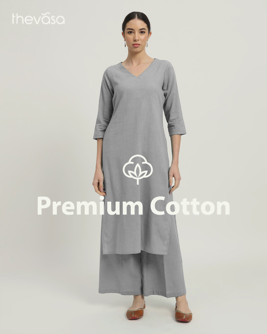 Iced Grey Verve & Versatility Solid Co-ord Set