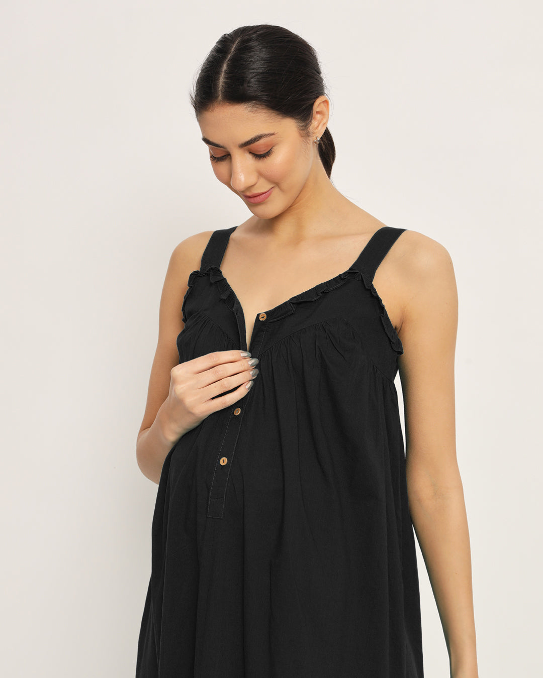 Classic Black Preggo Pretty Maternity & Nursing Dress