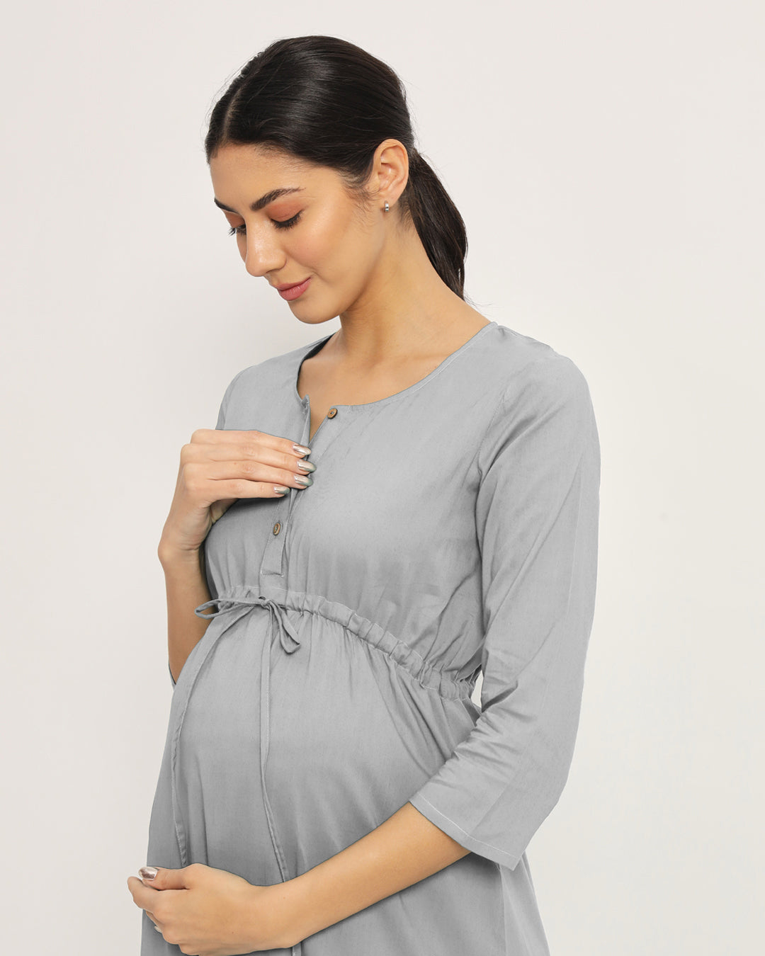 Iced Grey Oh Mama! Maternity & Nursing Dress