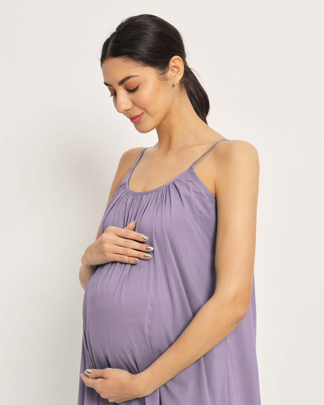 Lilac Belly Laugh Maternity & Nursing Dress