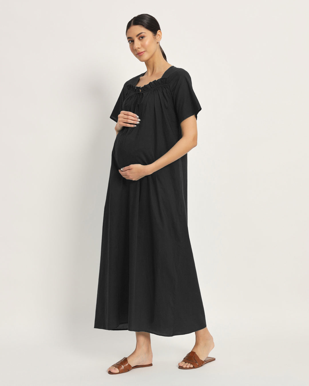 Combo: Black & Sage Green Nurture N' Shine Maternity & Nursing Dress