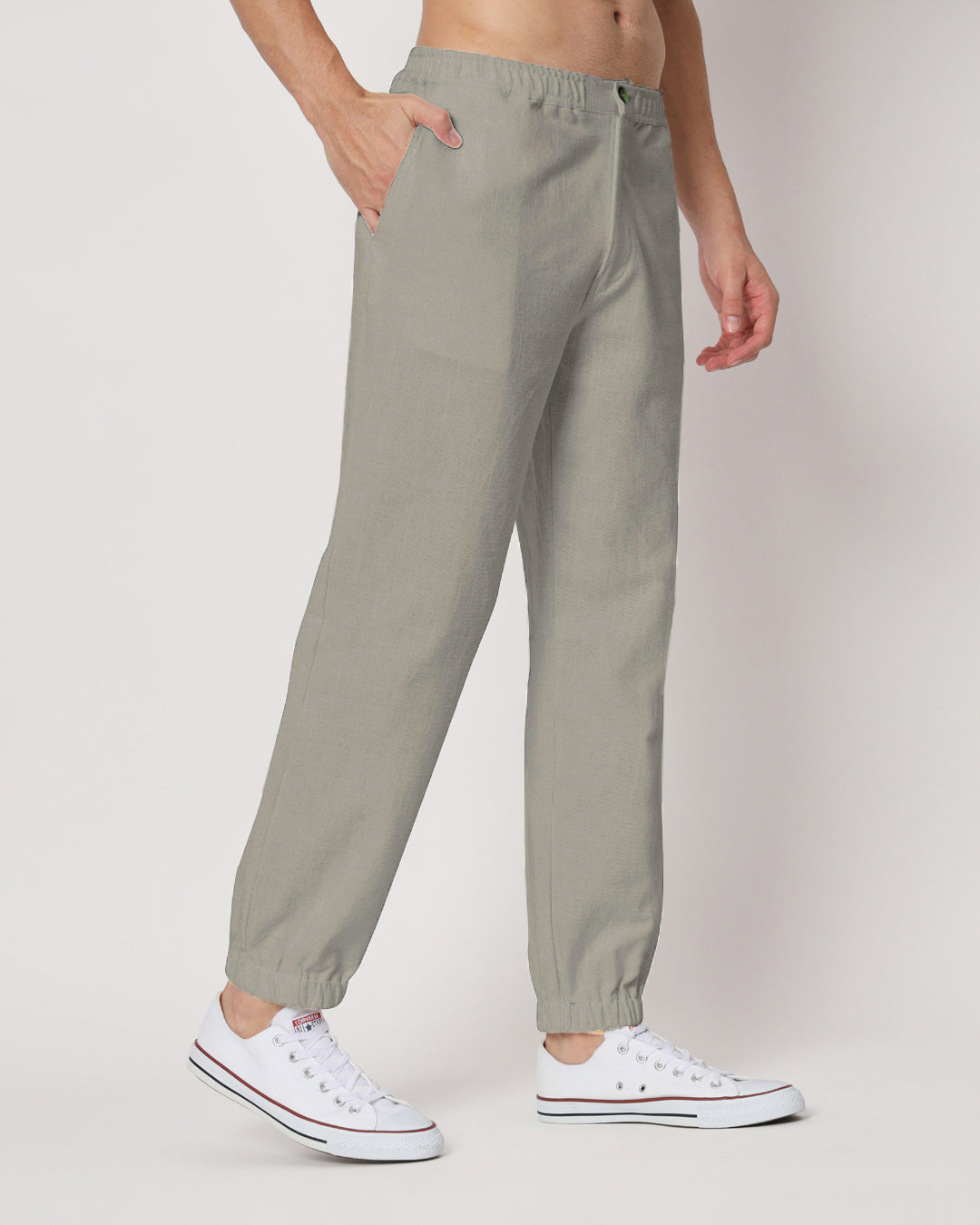 Combo: Spring Green & Grey Jog Men's Pants - Set of 2
