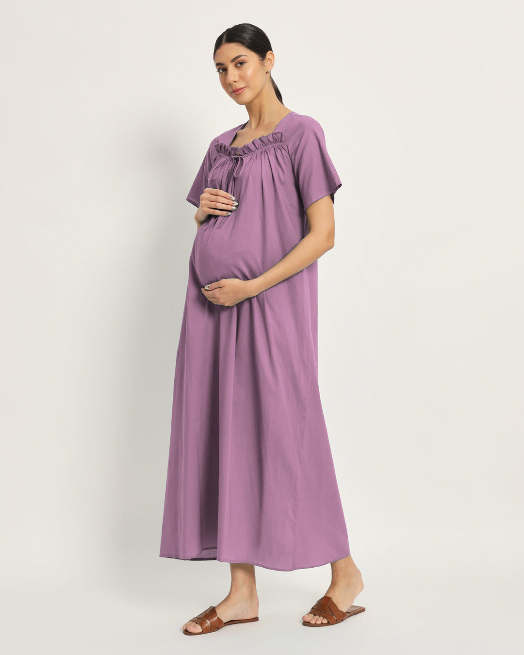 Combo: Iris Pink & Wisteria Purple Nurture N' Shine Maternity & Nursing Dress