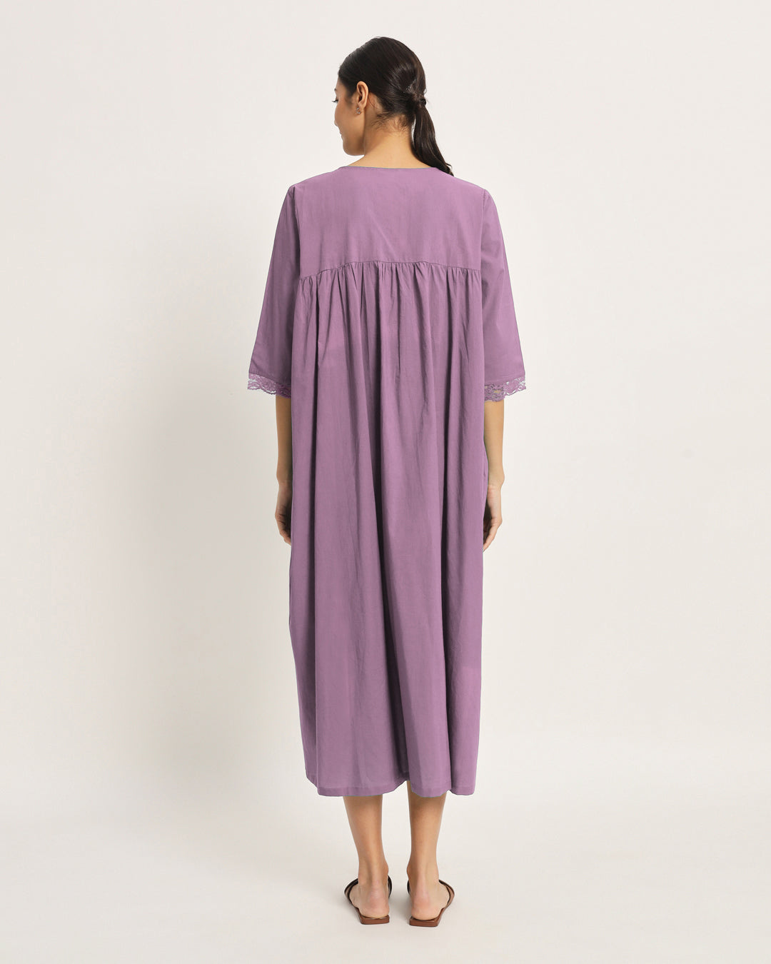 Combo: Iris Pink & Sage Green Stylish Preggo Maternity & Nursing Dress - Set of 2