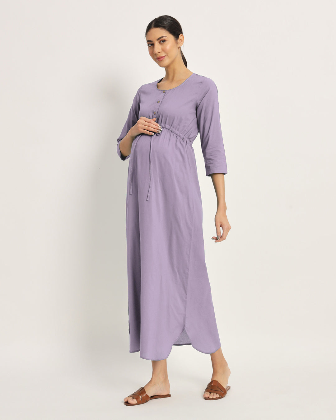 Combo: Lilac & Wisteria Purple Oh Mama! Maternity & Nursing Dress