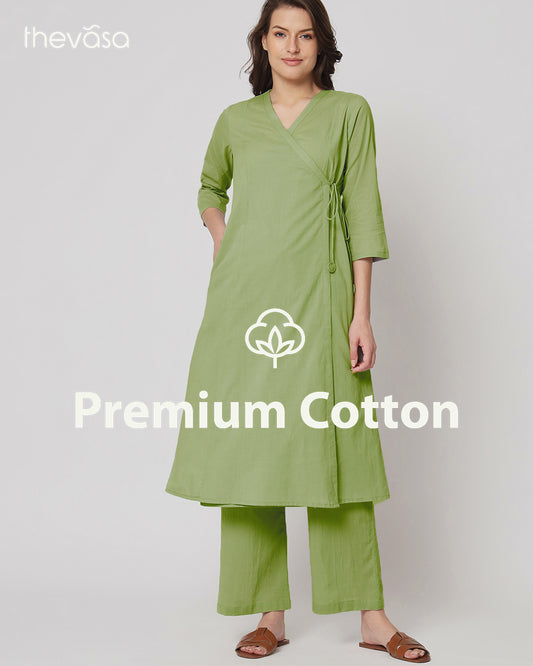 Sage Green Angrakha Solid Co-ord Set