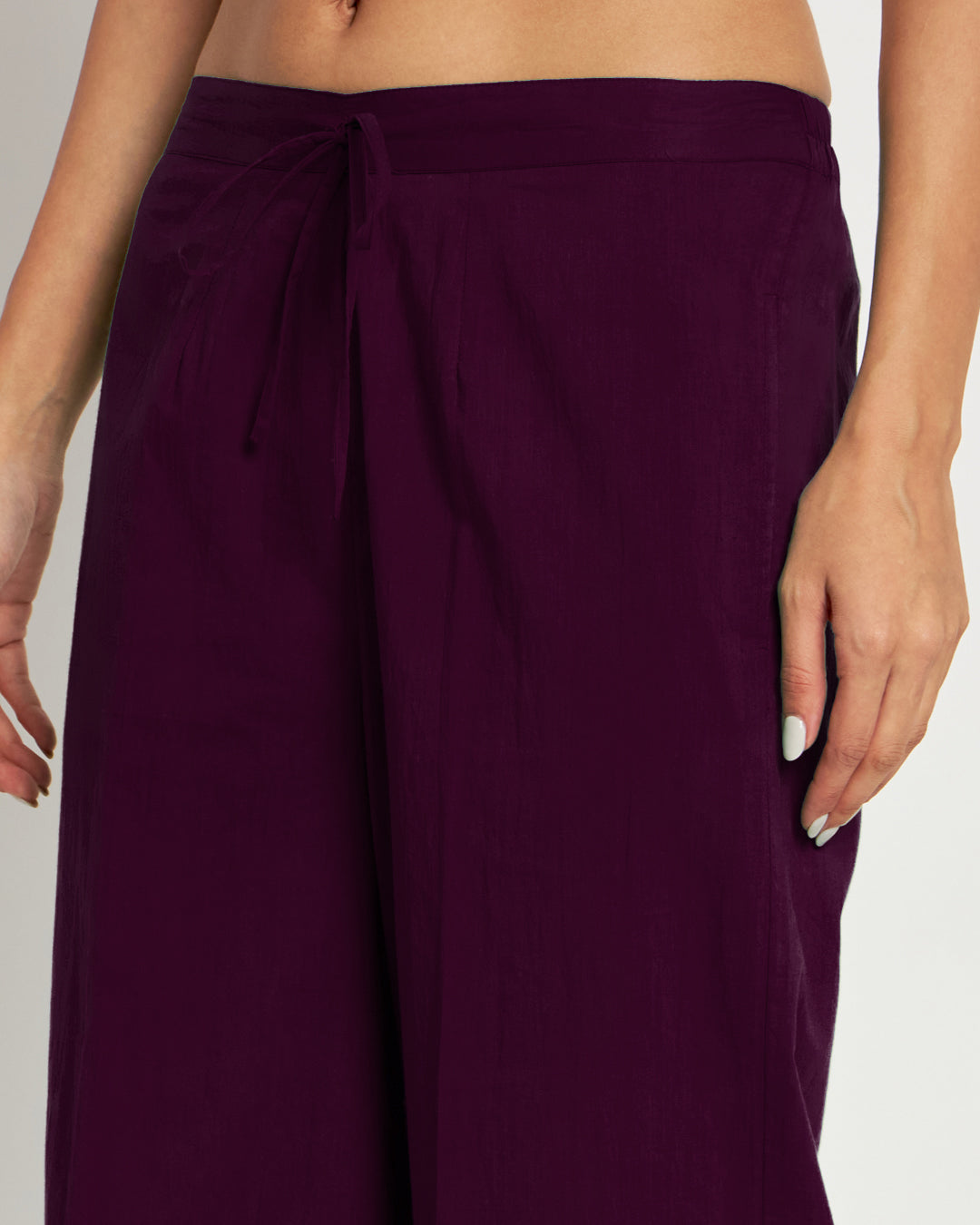 Plum Passion Sleeveless A-Line Solid Co-ord Set