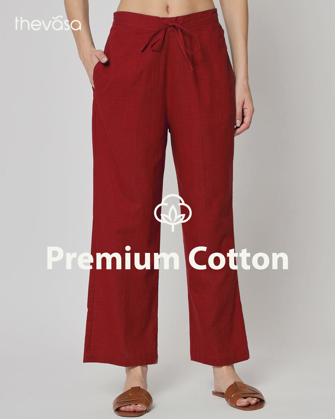 Classic Red Straight Pants