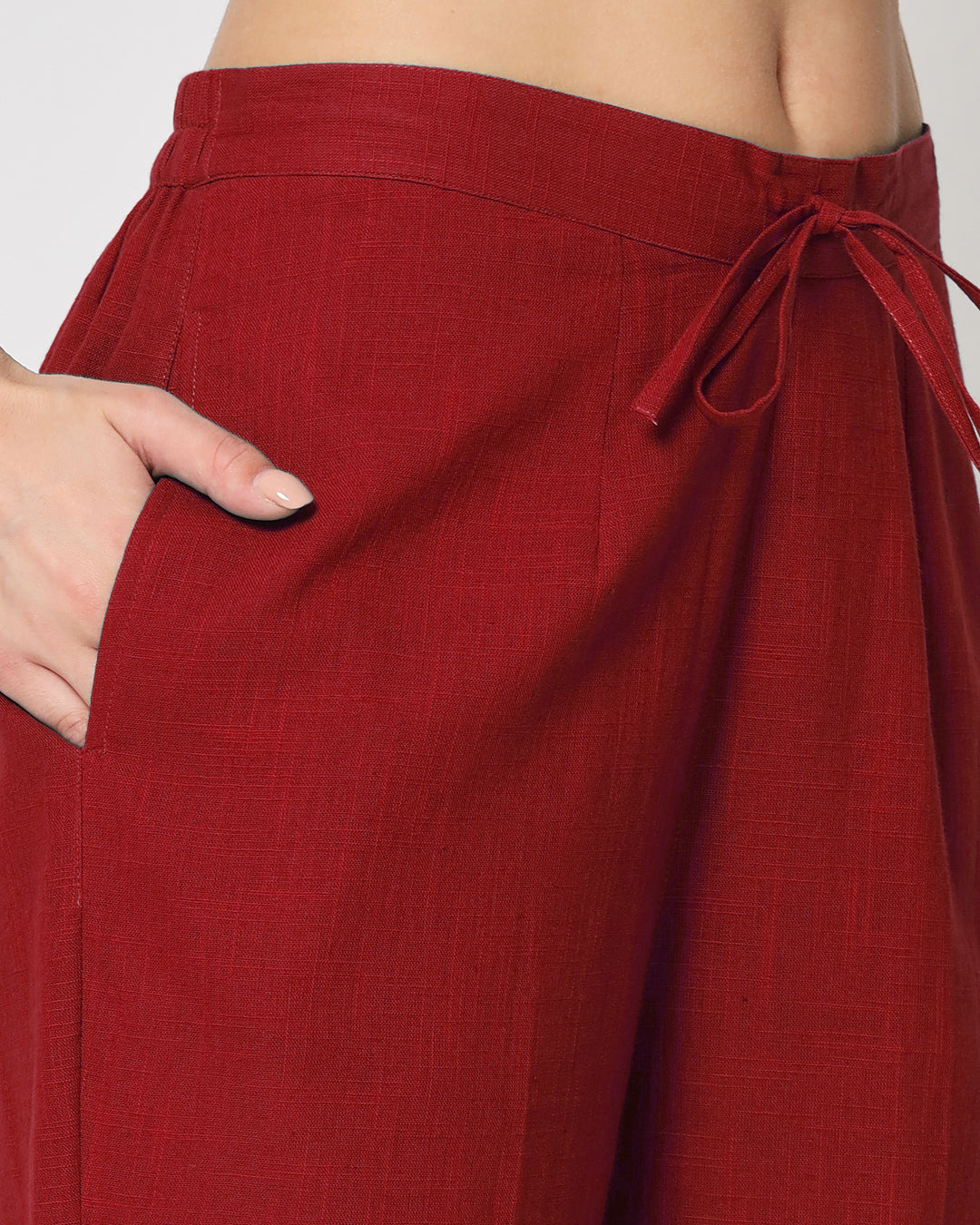 Classic Red Straight Pants