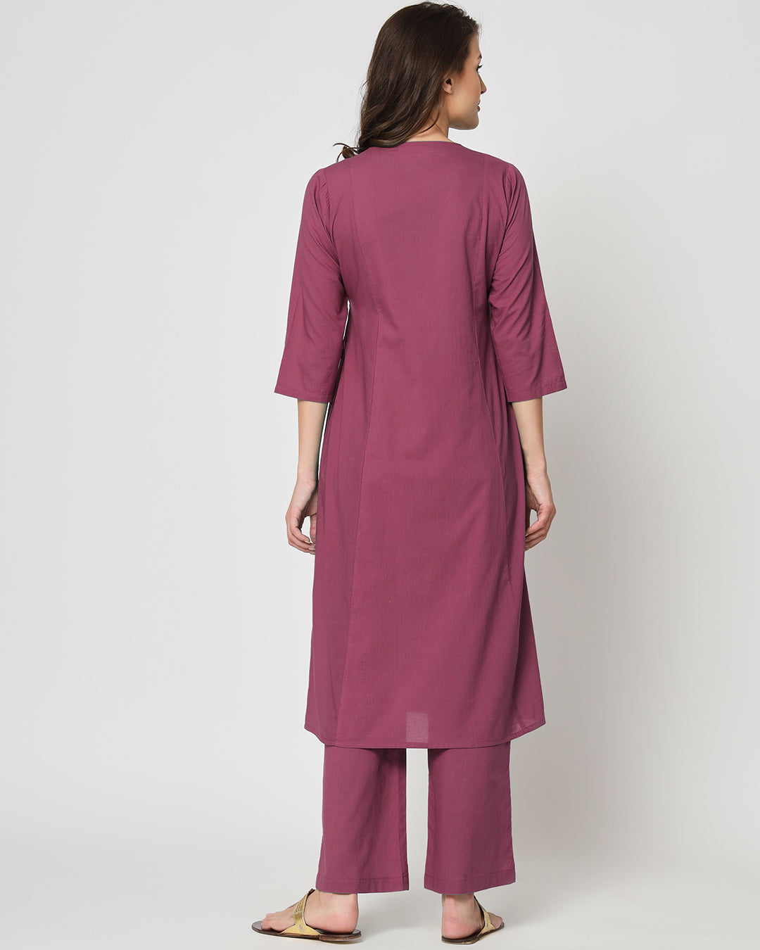 Wings Of Rose Angrakha Solid Kurta (Without Bottoms)