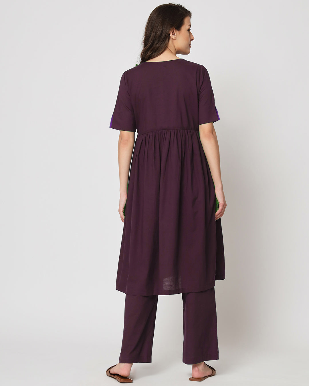 Plum Passion Gathered Solid Co-ord Set