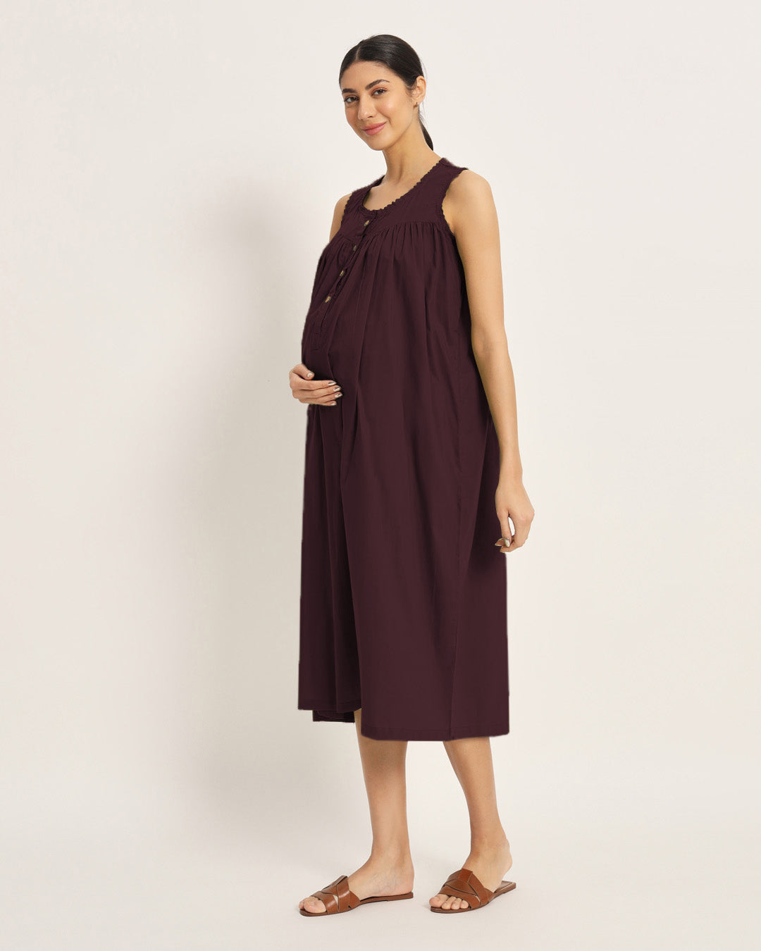 Combo: Plum Passion & Sage Green Pregnan-Queen Maternity & Nursing Dress