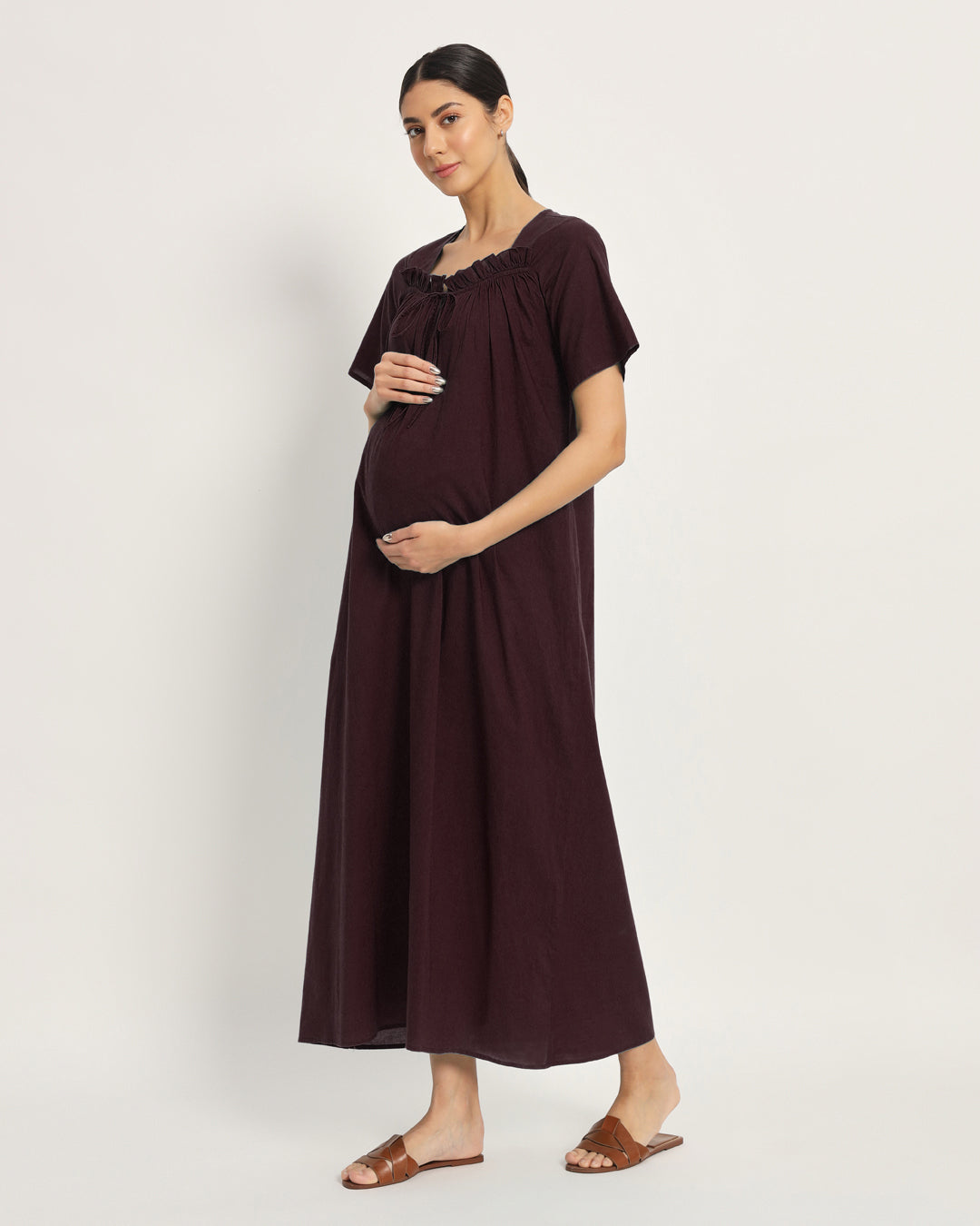 Combo: Iced Grey & Plum Passion Nurture N' Shine Maternity & Nursing Dress