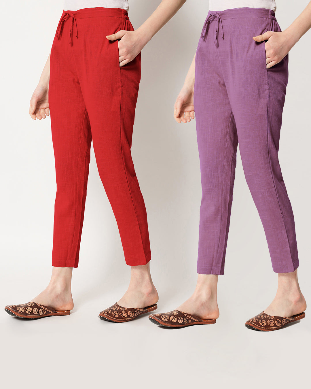 Buy online Purple Cotton Cigarette Pants Trousers from bottom wear for  Women by Sritika for ₹549 at 58% off | 2024 Limeroad.com