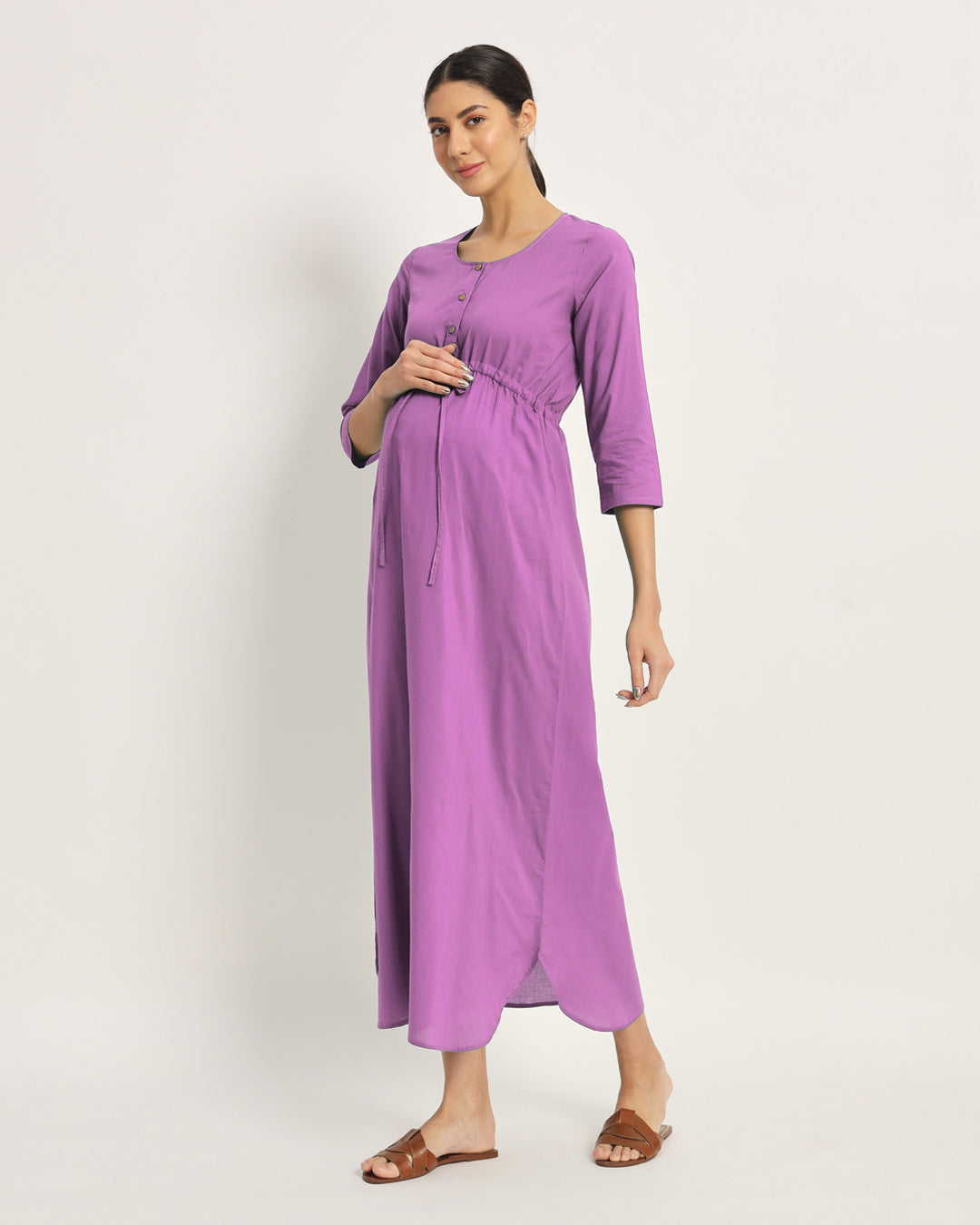 Combo: Iris Pink & Wisteria Purple Oh Mama! Maternity & Nursing Dress