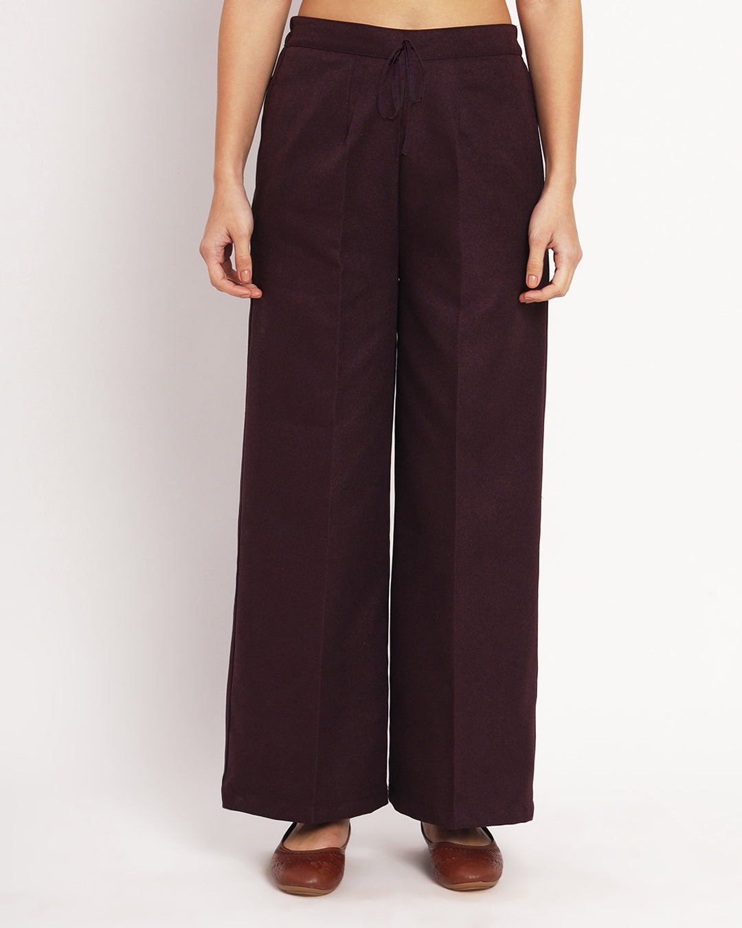 Plum Passion Woolen Wide Pants