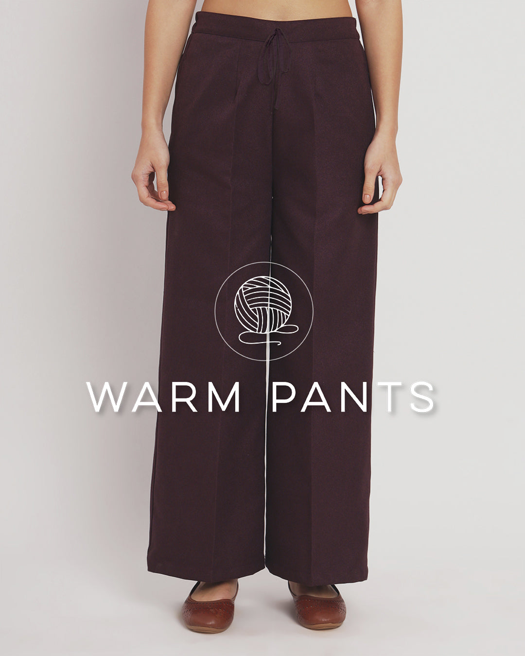 Plum Passion Woolen Wide Pants