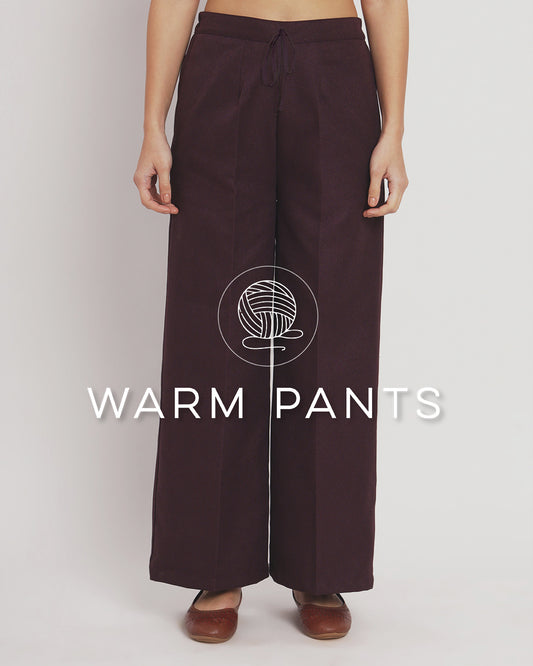 Plum Passion Woolen Wide Pants