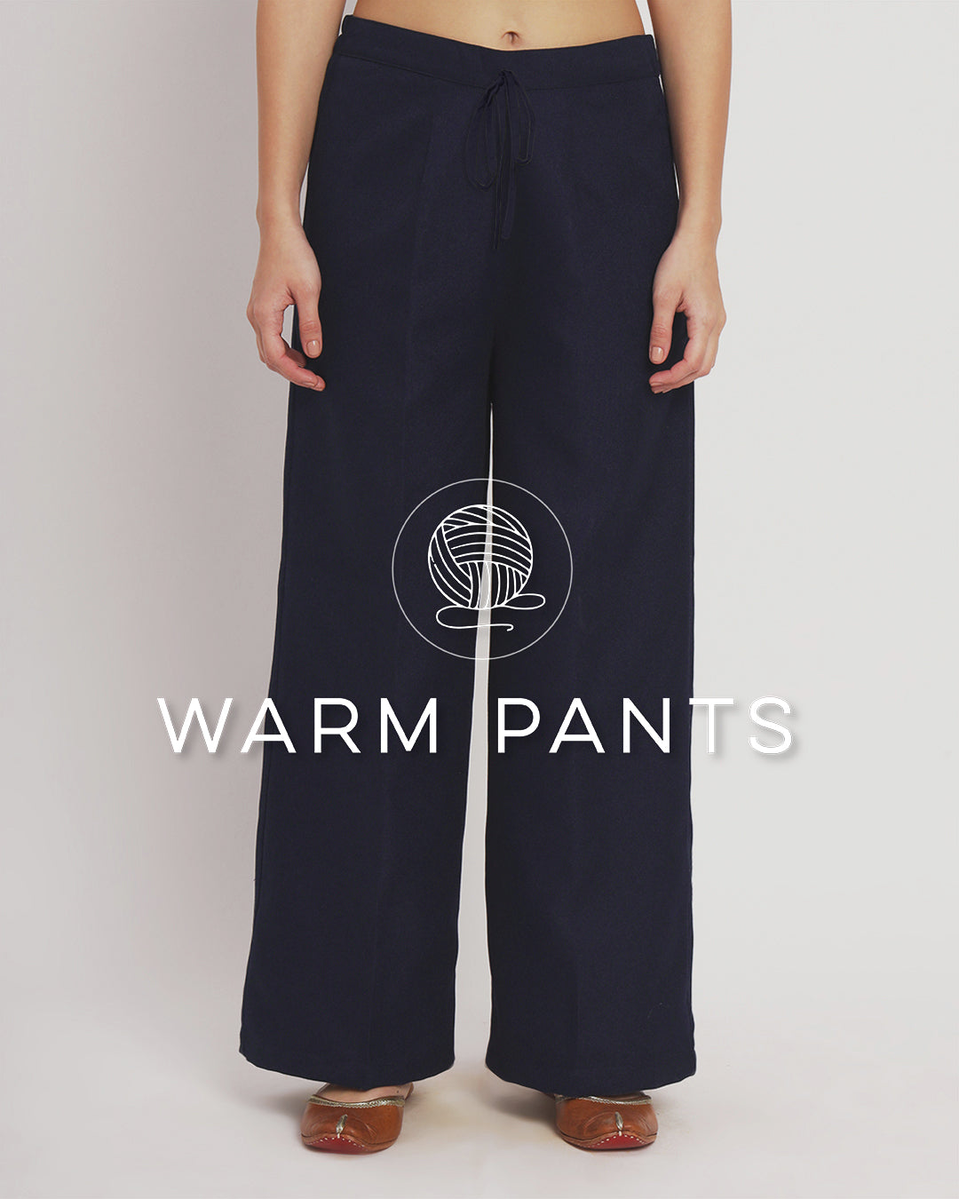 Midnight Blue Woolen Wide Pants