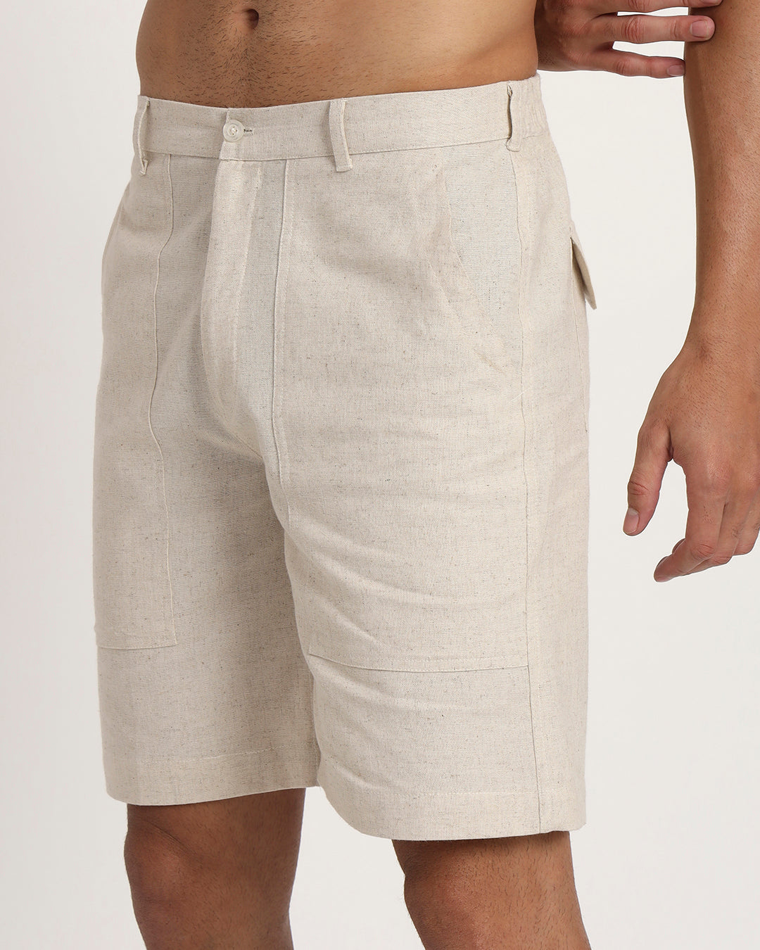 Combo : Patch Pocket Playtime White & Beige Men's Shorts