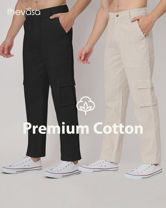 Combo: Function Flex Beige & Black Men's Pants- Set Of 2