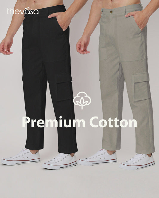 Combo: Function Flex Black & Grey Men's Pants- Set Of 2