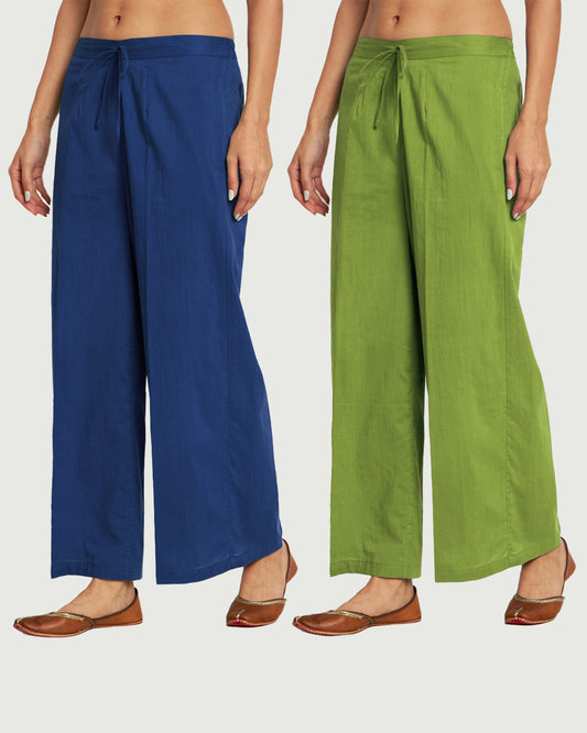 Combo: Cobalt & Fern Wide Pants