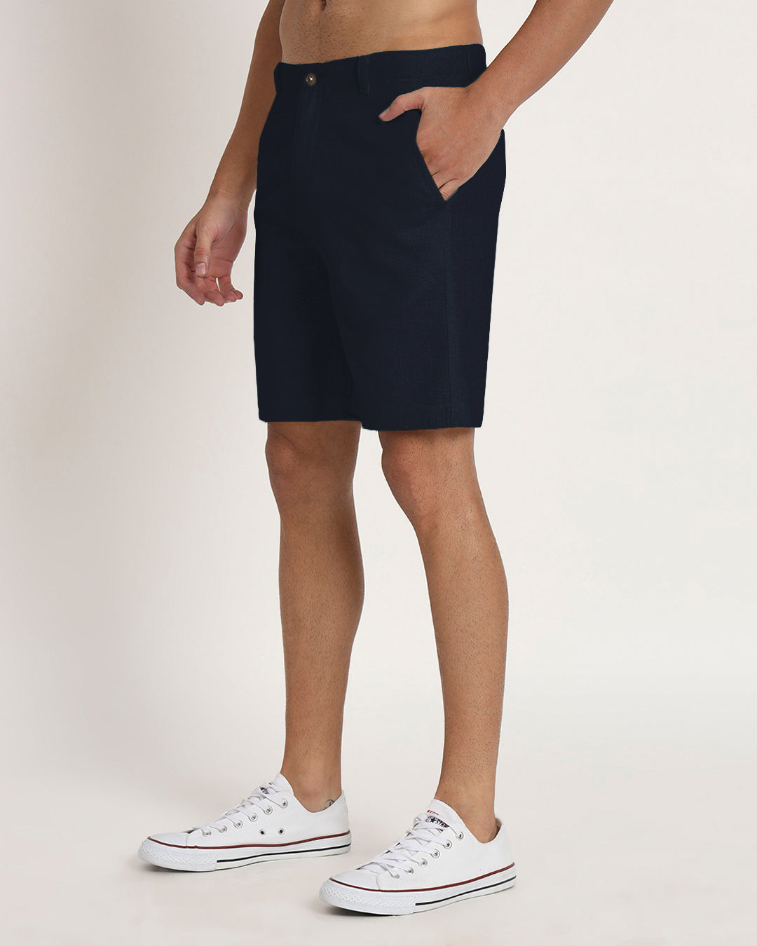 Combo : Ready For Anything Midnight Blue & Beige Men's Shorts