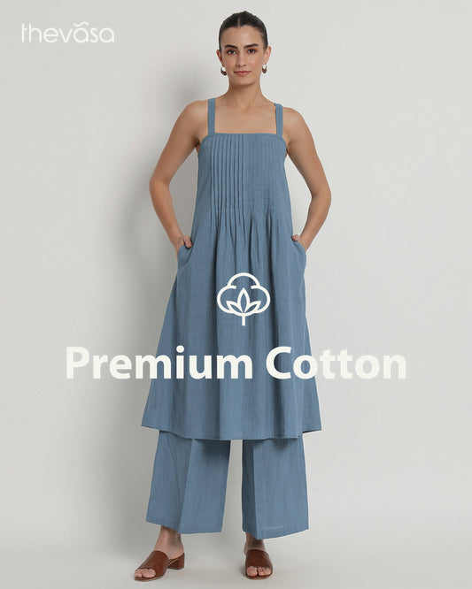 Blue Dawn Dreamy Flare Spaghetti Solid Co-ord Set