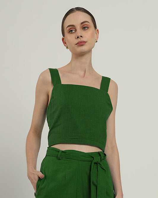 Emerald Sleek Square Crop Solid Top (Without Bottoms)