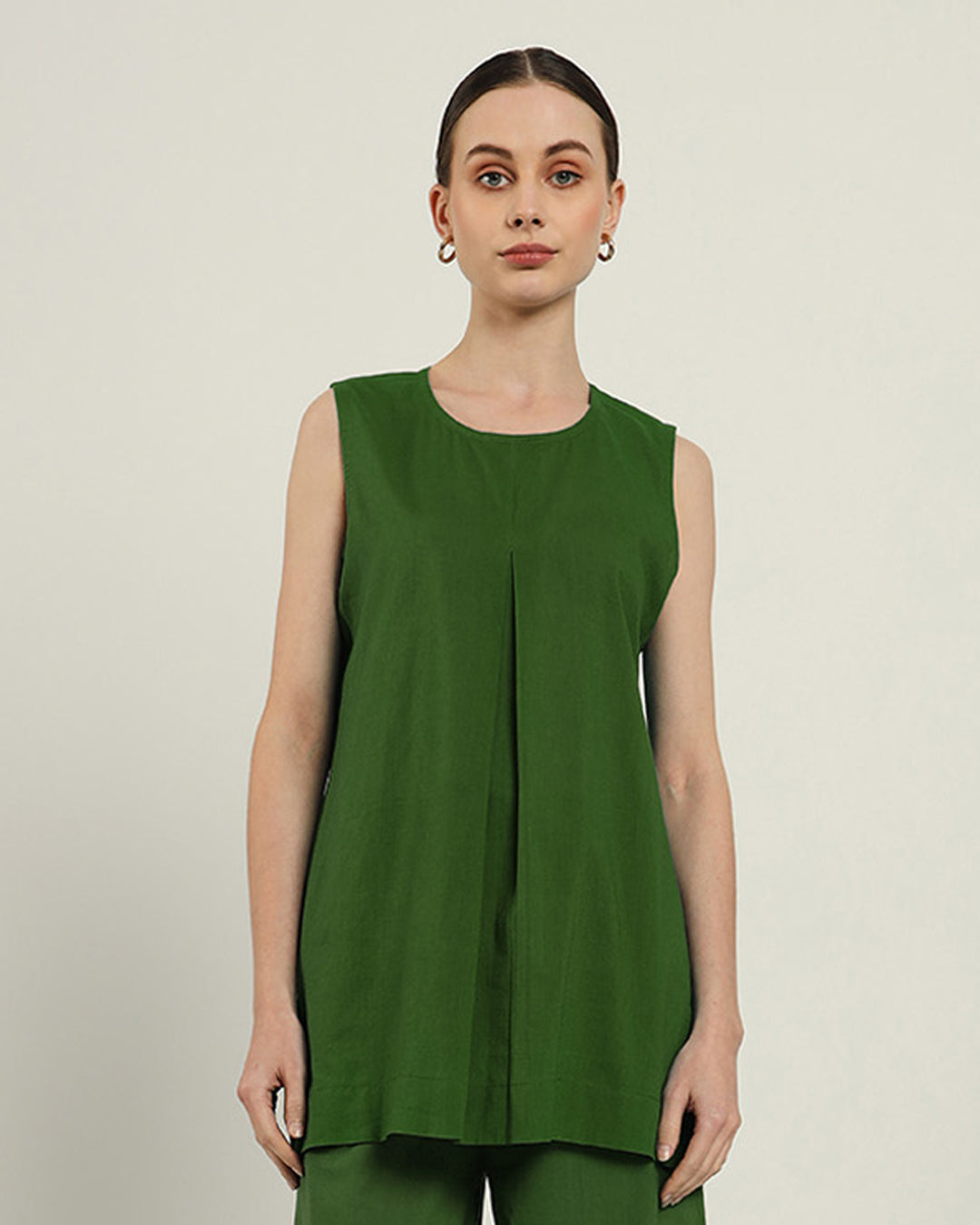 Emerald Pleated A Line Top (Without Bottoms)