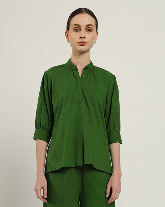 Emerald Relaxed Button Dawn Solid Top (Without Bottoms)