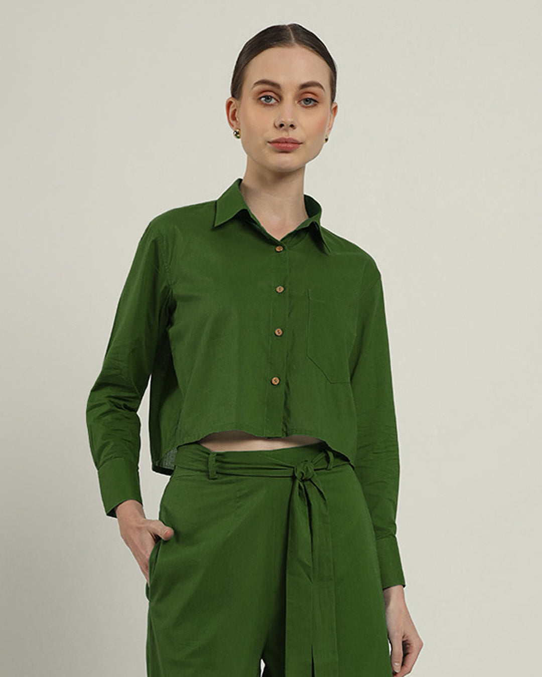 Emerald Knot and crop shirt top (Without Bottoms)