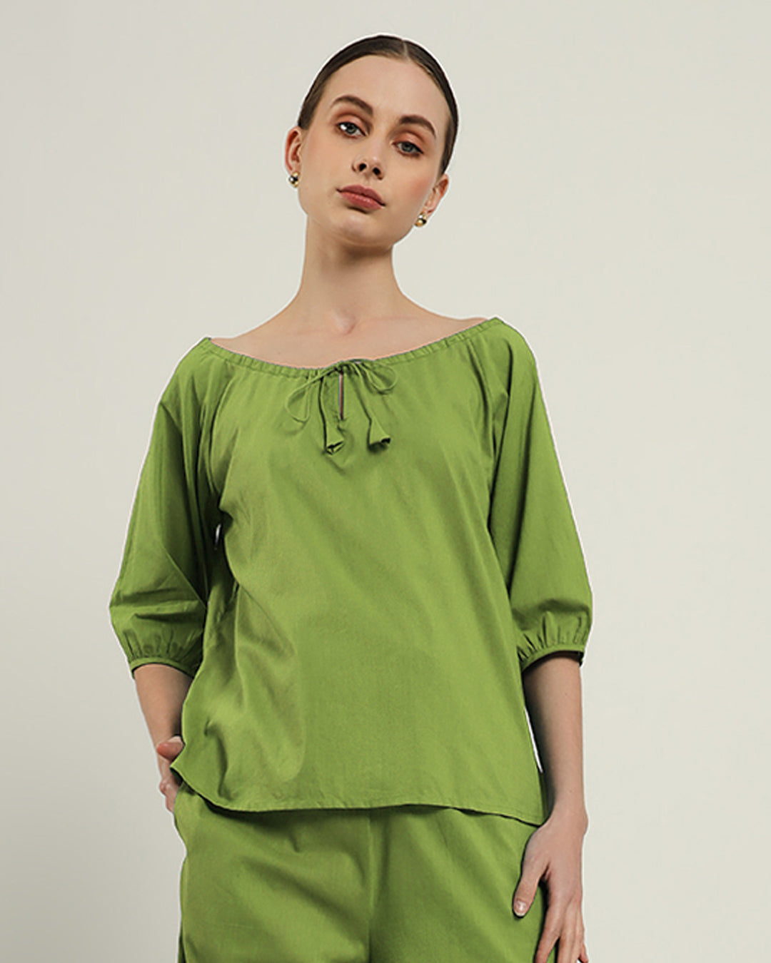 Fern Effortless BowtNeck Top (Without Bottoms)