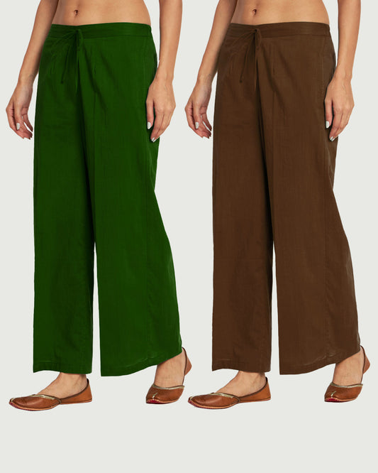 Combo: Emerald & Nutshell Wide Pants