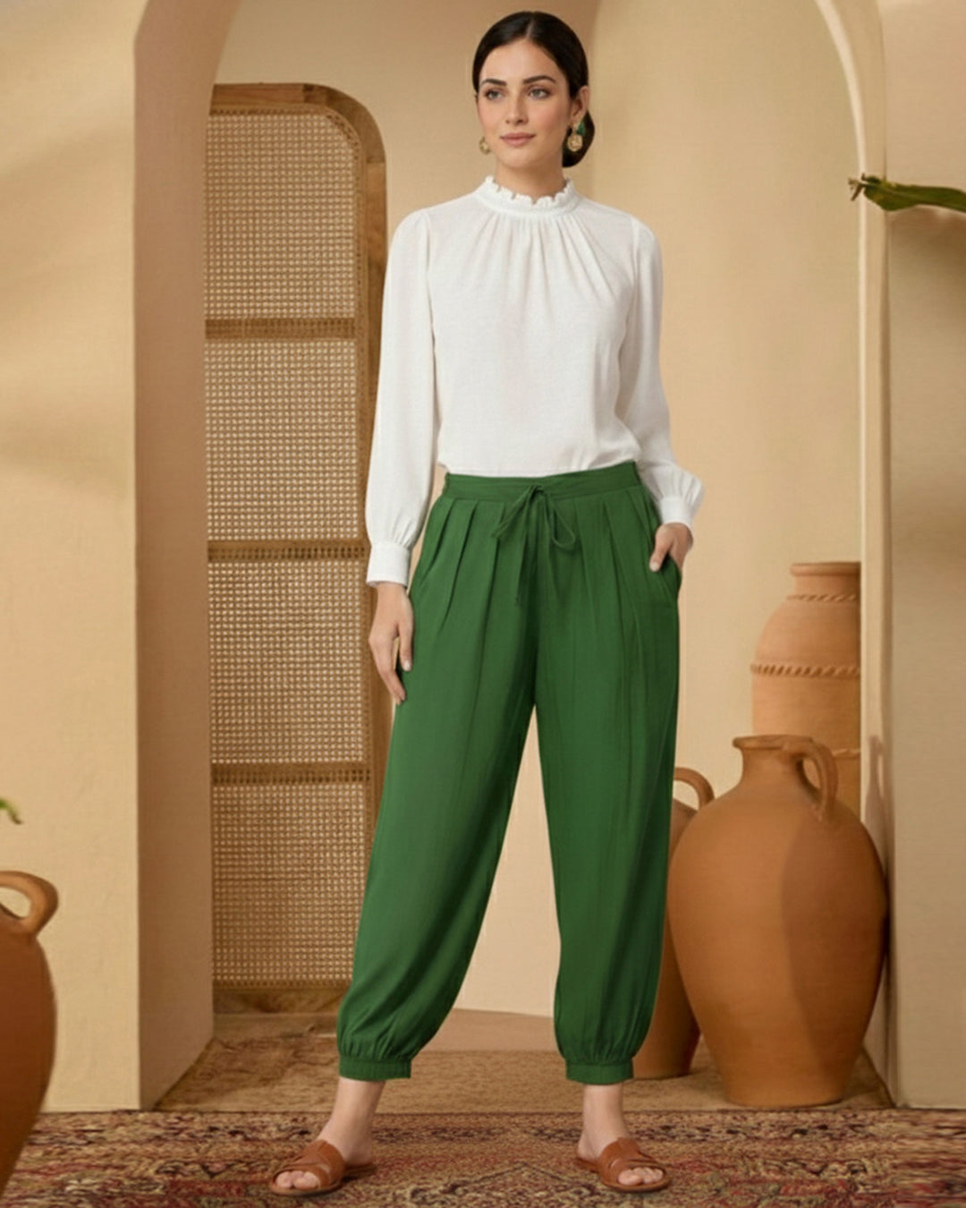 Greening Spring Pleated Salwar