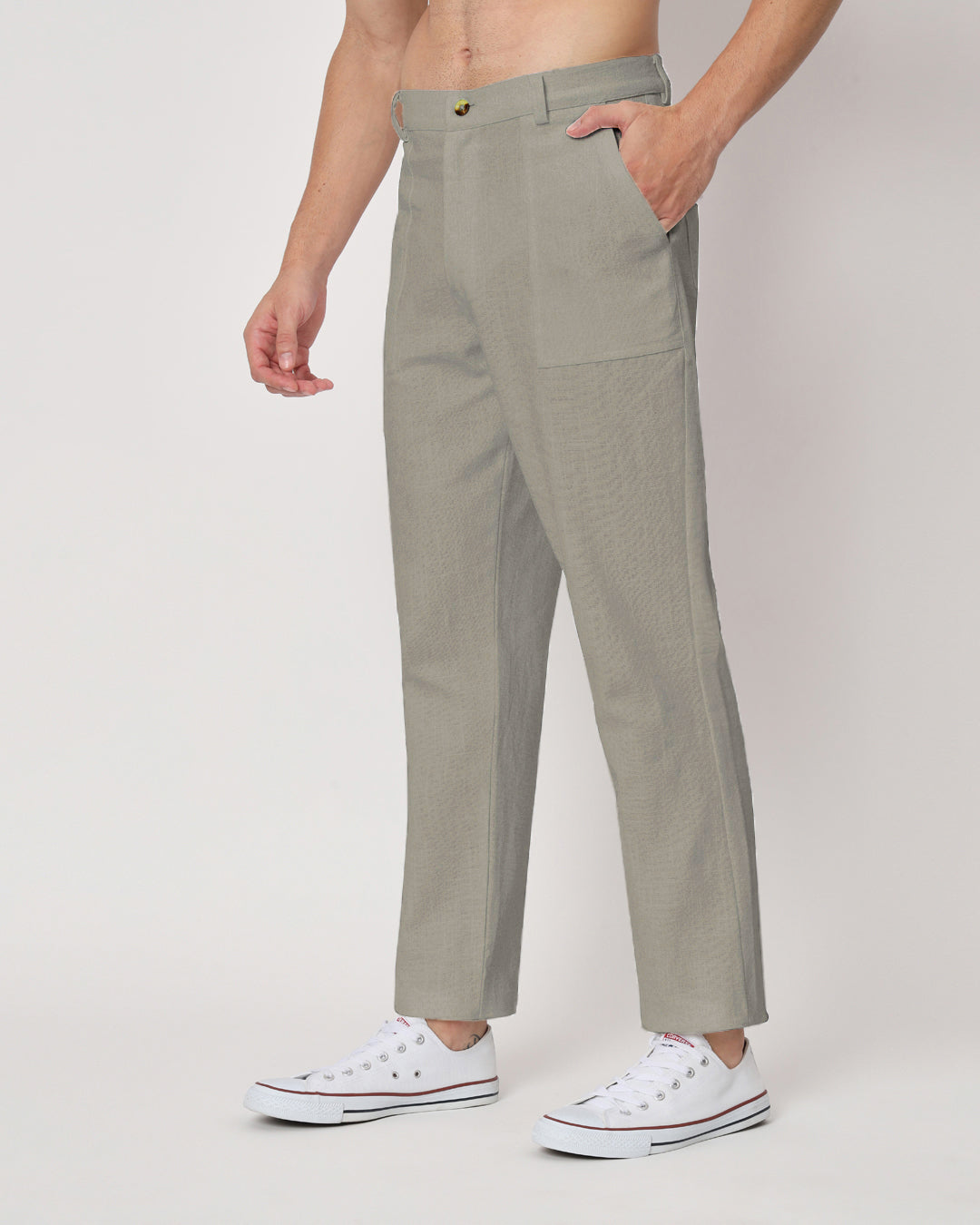 Combo : Comfy Ease Beige & Grey Men's Pants - Set of 2