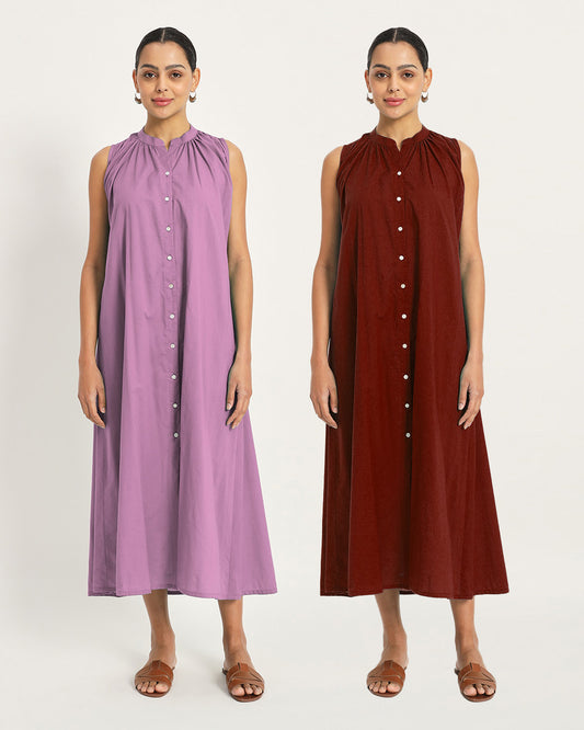 Combo - Iris Pink & Russet Red Nighttime Nirvana Nightdress