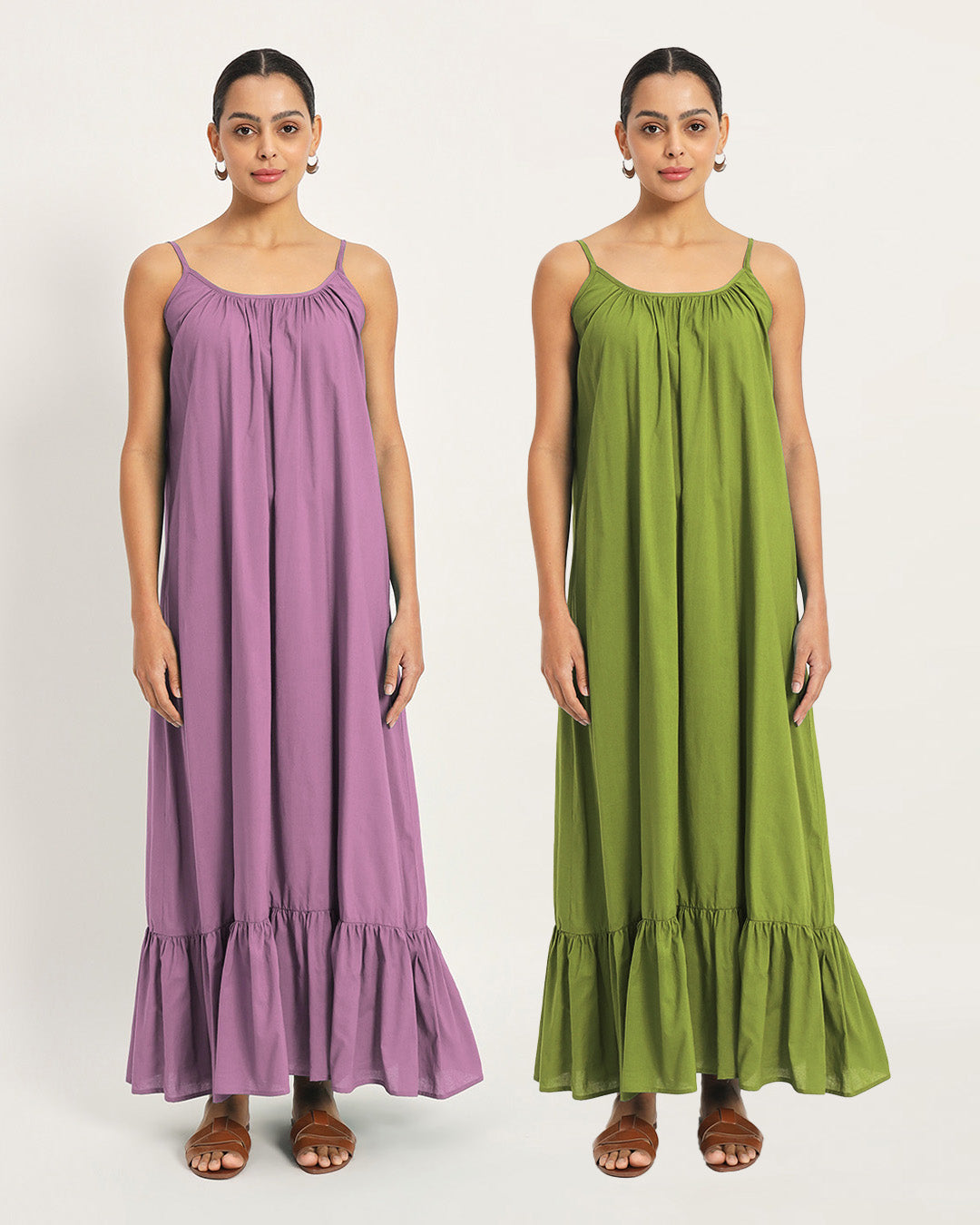 Combo - Iris Pink & Sage Green Night-to-Town Nightdress