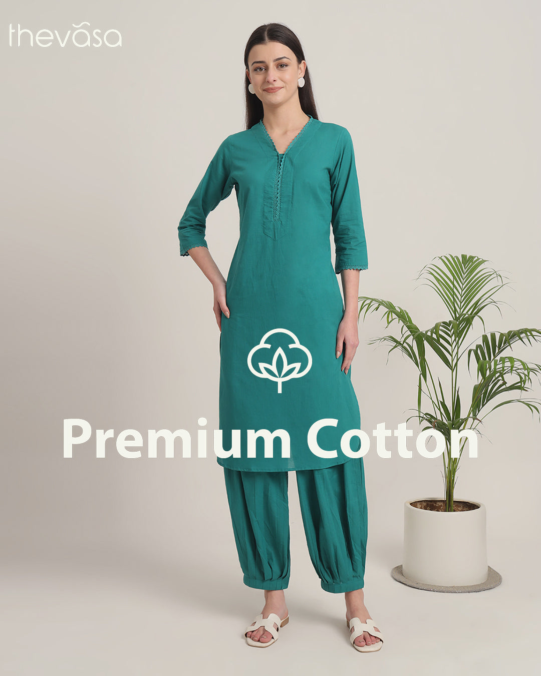 Green Gleam Lace Affair Solid Kurta (Without Bottoms)