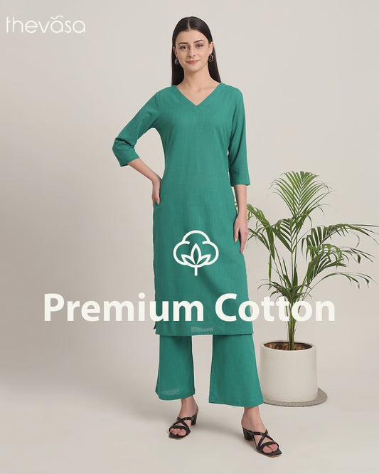 Green Gleam Verve & Versatility Solid Co-ord Set