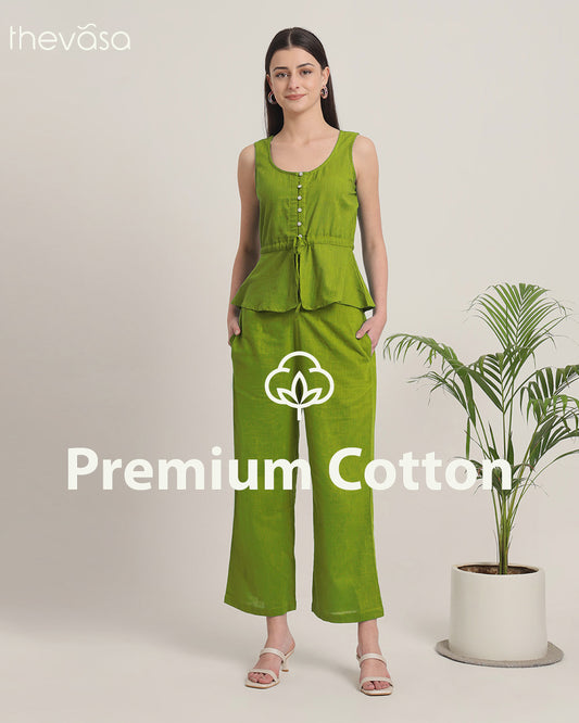 Sage Green Peplum Paradise Solid Co-ord Set