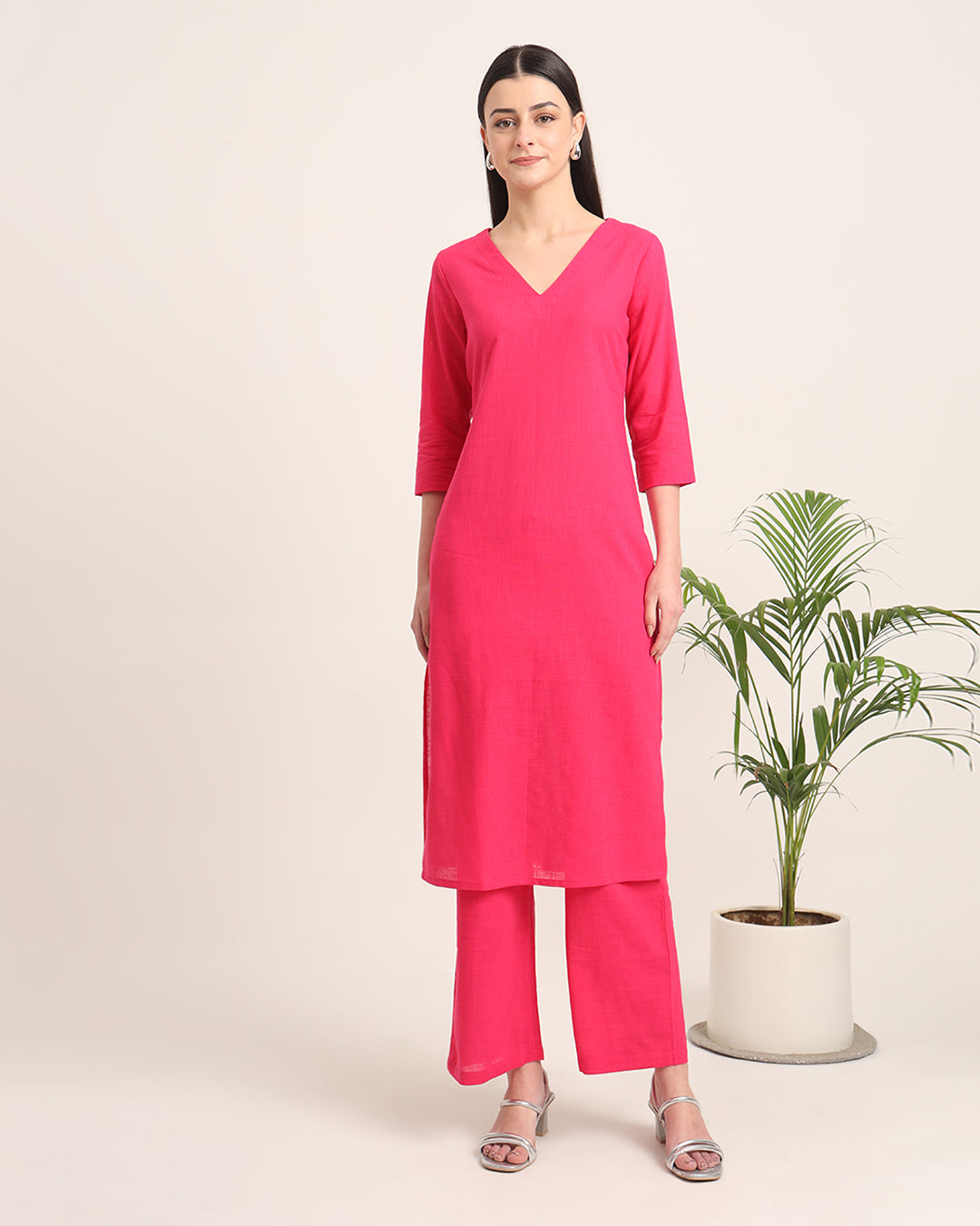 Queens Gulabi Verve & Versatility Solid Co-ord Set