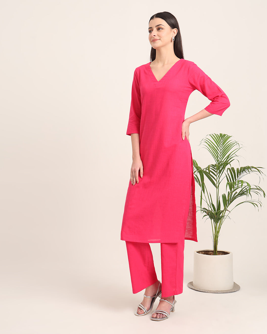 Queens Gulabi Verve & Versatility Solid Co-ord Set