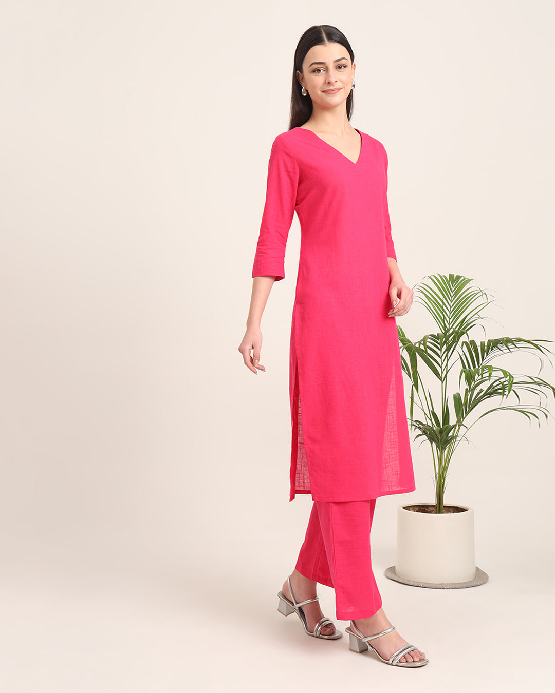 Queens Gulabi Verve & Versatility Solid Co-ord Set