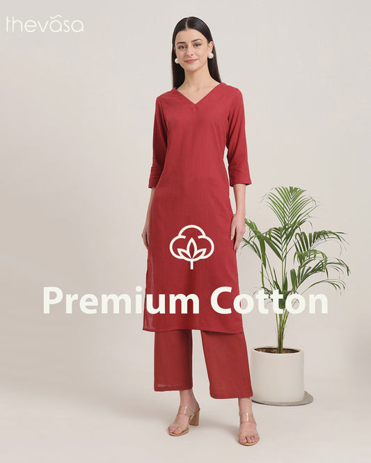 Russet Red Verve & Versatility Solid Co-ord Set