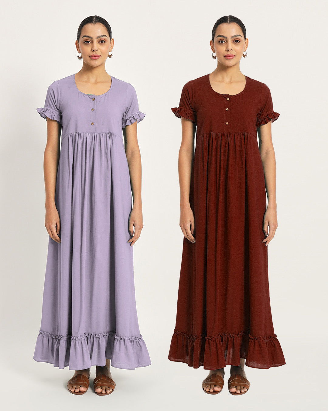 Combo: Lilac & Russet Red Hush Hour Nightdress