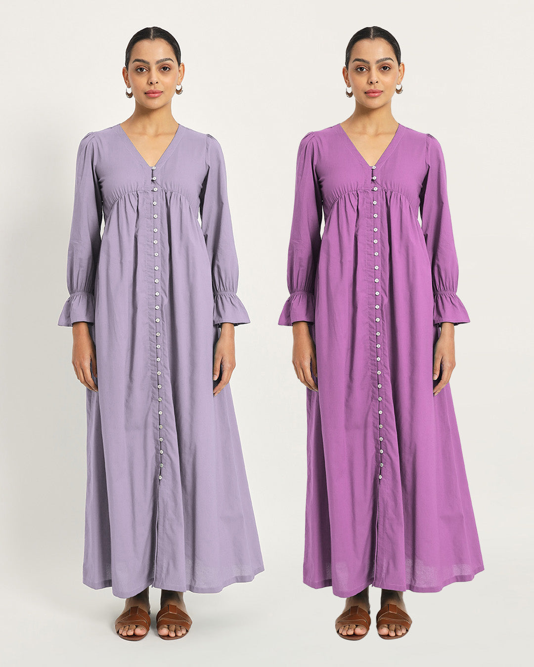 Combo: Lilac & Wisteria Purple Day-Night Ease Nightdress